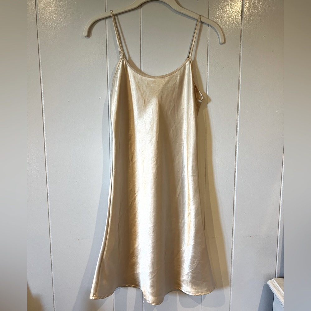 Vintage Pure Silk Golden Champagne Night Gown